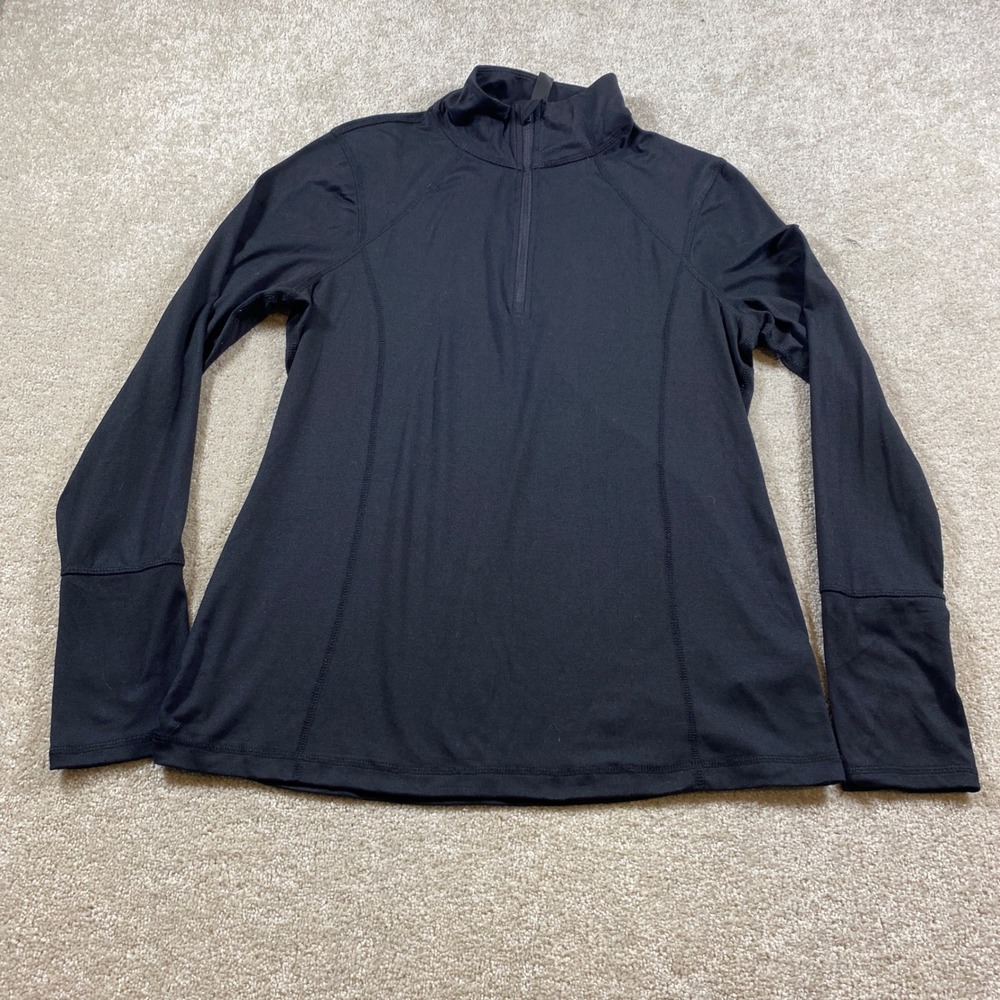 Lukka Lux Quarter Zip Womens Medium Black Thumbhole Activewear Top 1713988